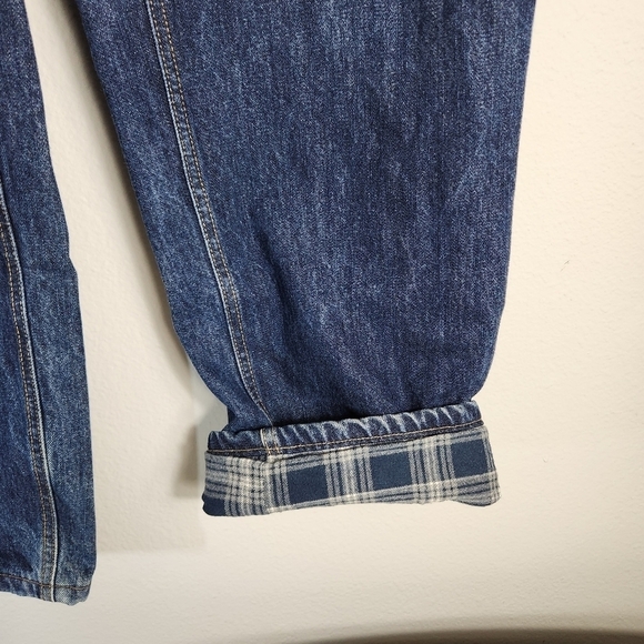 Lands End Mens Comfort Waist Flannel-Lined Tapered Leg Jeans-Size 38x29 - Picture 4 of 9